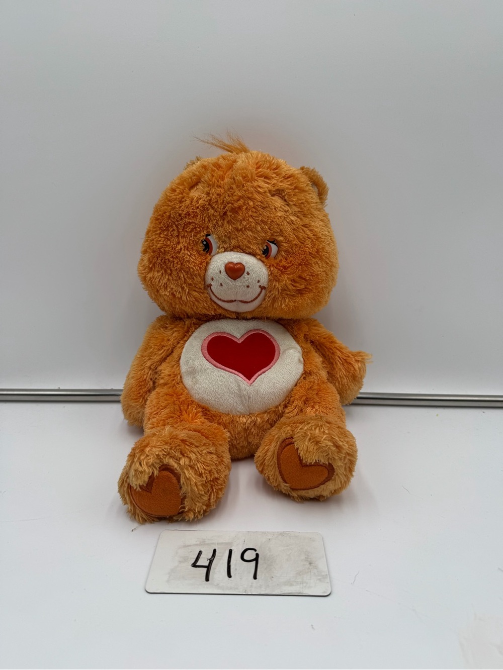 Vintage 2002 Care Bears Tenderheart Bear Plush Stuffed Animal Rare Heart Belly